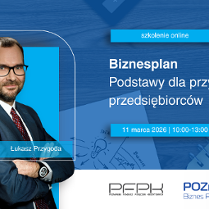 Grafika zapraszająca na szkolenie online Biznesplan - podstawy dla przyszłych przedsiębiorców