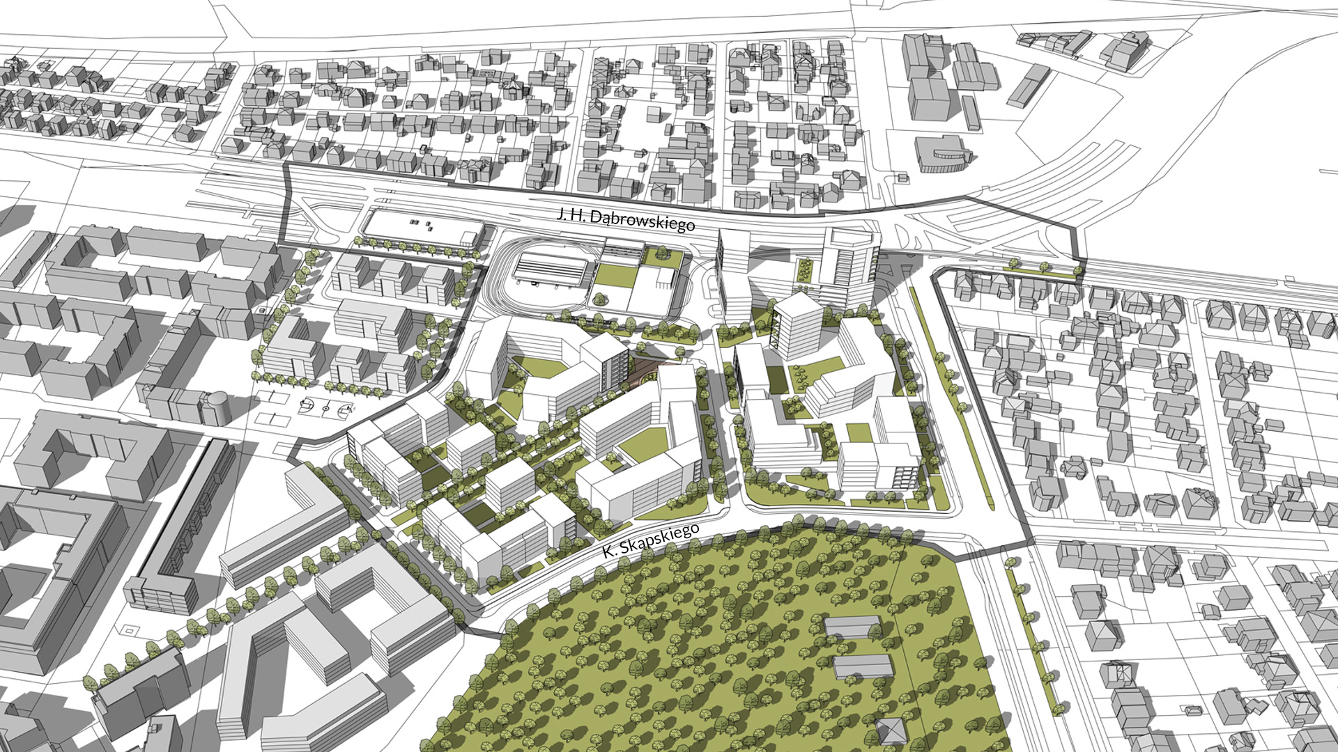 "Brama Zachodnia - Centrum" - granica opracowania projektu mpzp