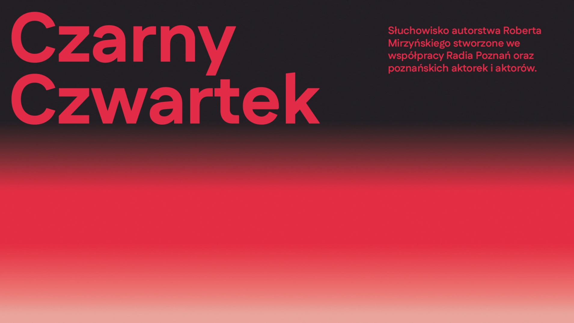 Czarno-czerwony gradient. W górym lewym doku na czarnym tle czerwony napis "Czarny Czwartek"