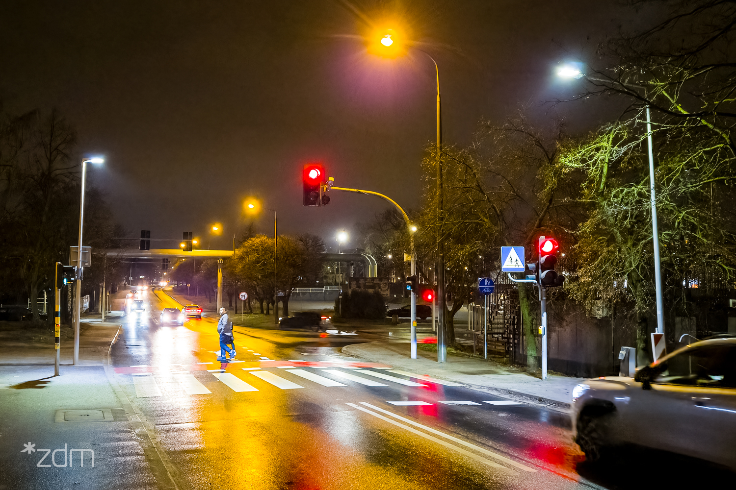 Doświetlone przejście dla pieszych