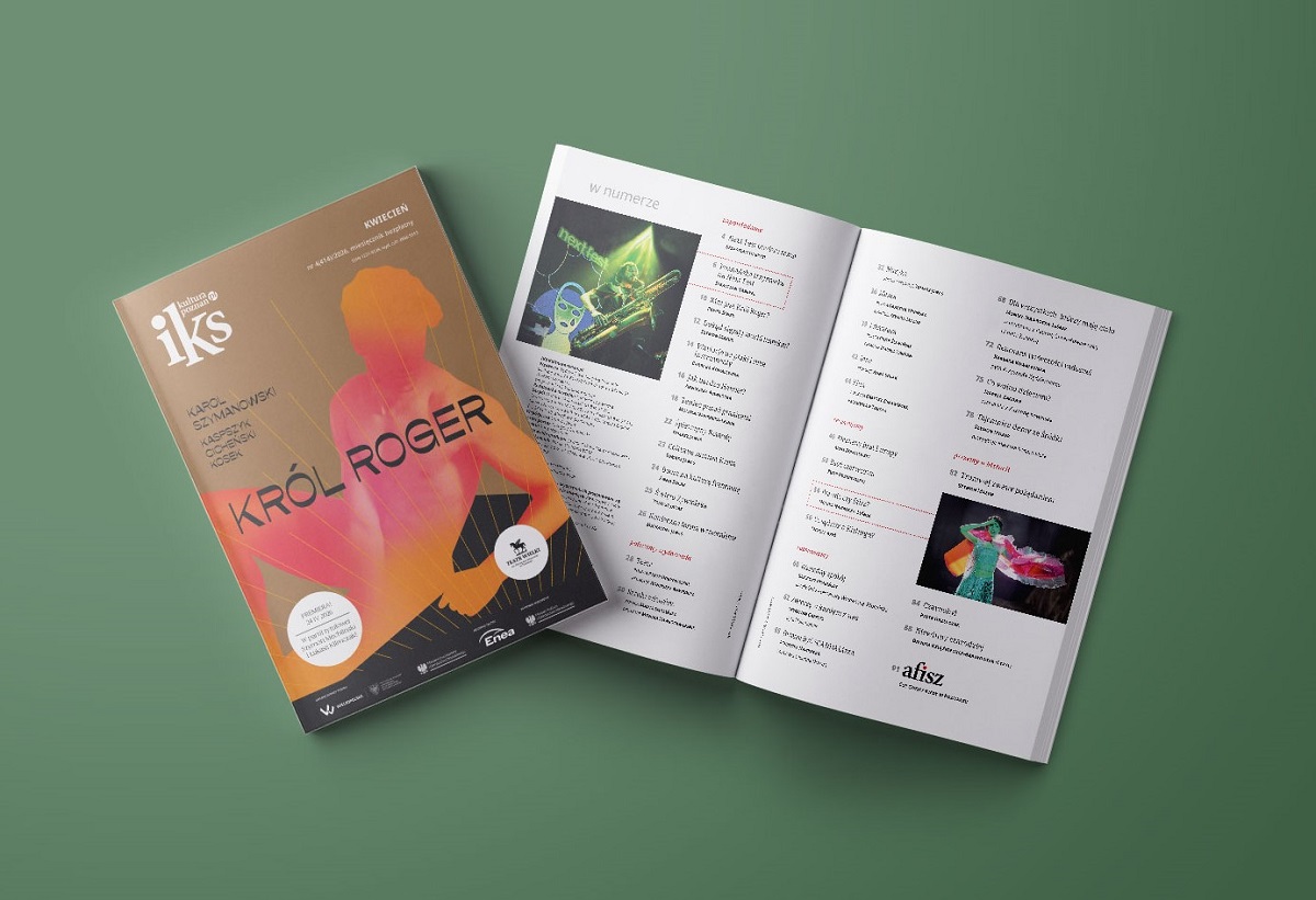 dwa egzemplarze czasopisma, jedno z widoczną okładką, drugie otwarte na spisie treści