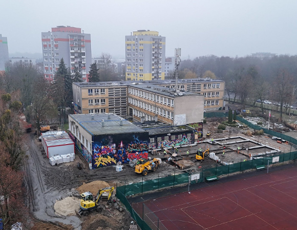 Galeria zdjęć z budowy nowej część szkoły na Raszynie