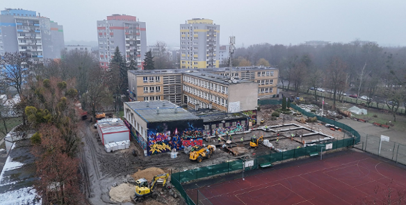 Galeria zdjęć z budowy nowej część szkoły na Raszynie