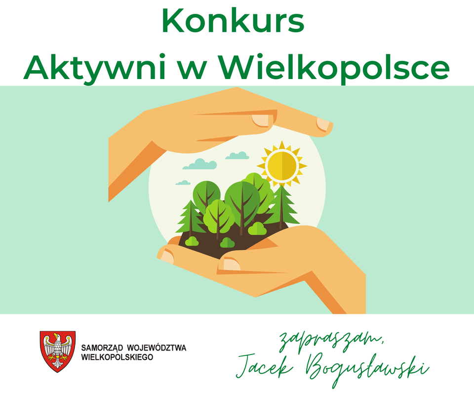 Grafika jest ilustracją konkursu "Aktywni w Wielkopolsce"
