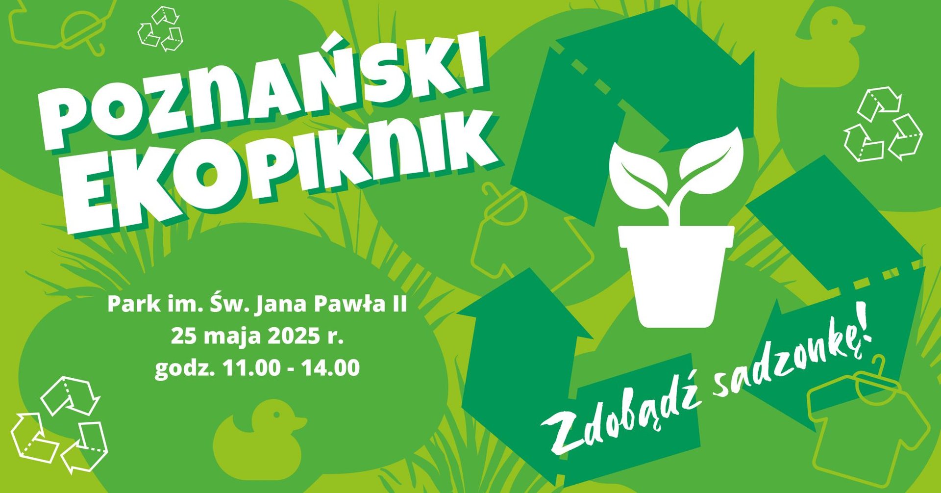 Grafika jest plakatem/zaproszeniem do Poznańskiego Ekopikniku