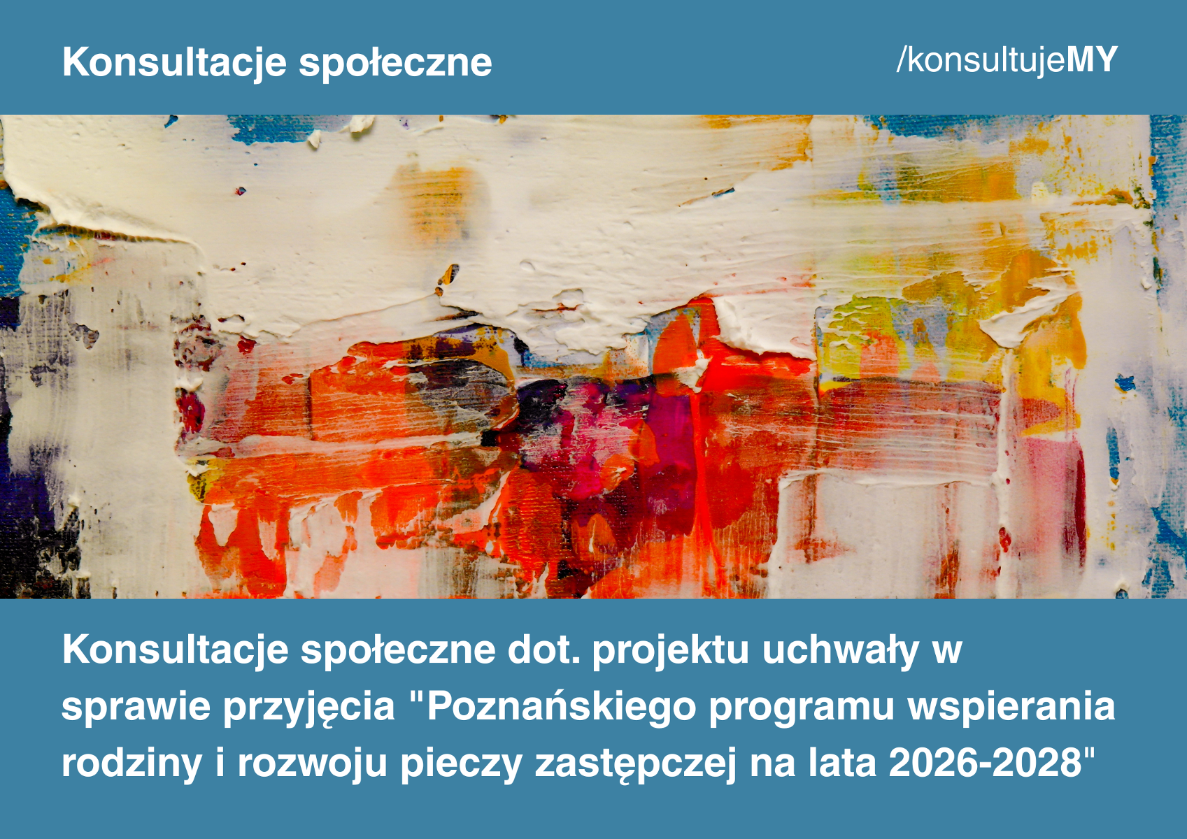Grafika konsultacyjna - nazwa konsultacji i plamy kolorów
