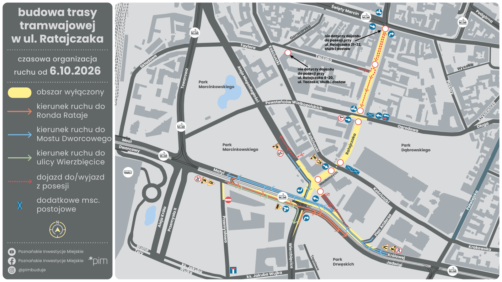 Grafika - mapa ze zmienioną organizacją ruchu
