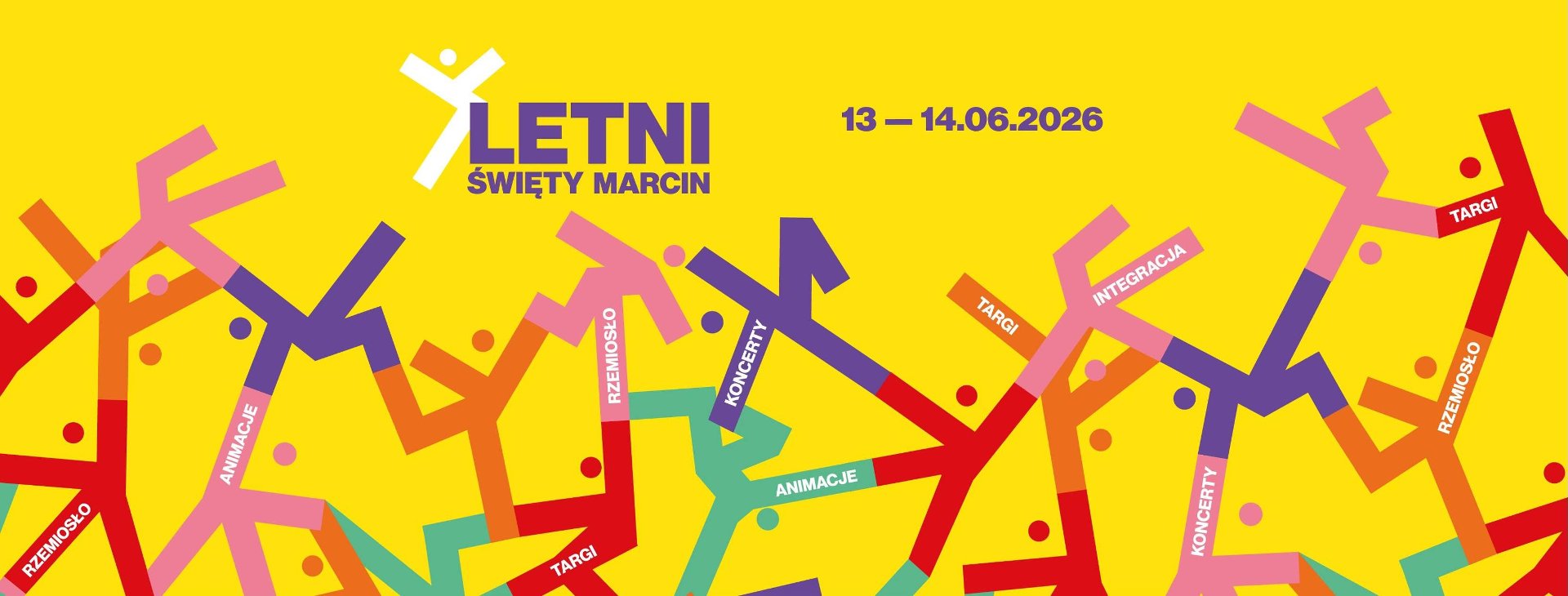 Grafika. Na żółtym tle kolorowe linie łamane. Widoczna data i miejsce wydarzenia