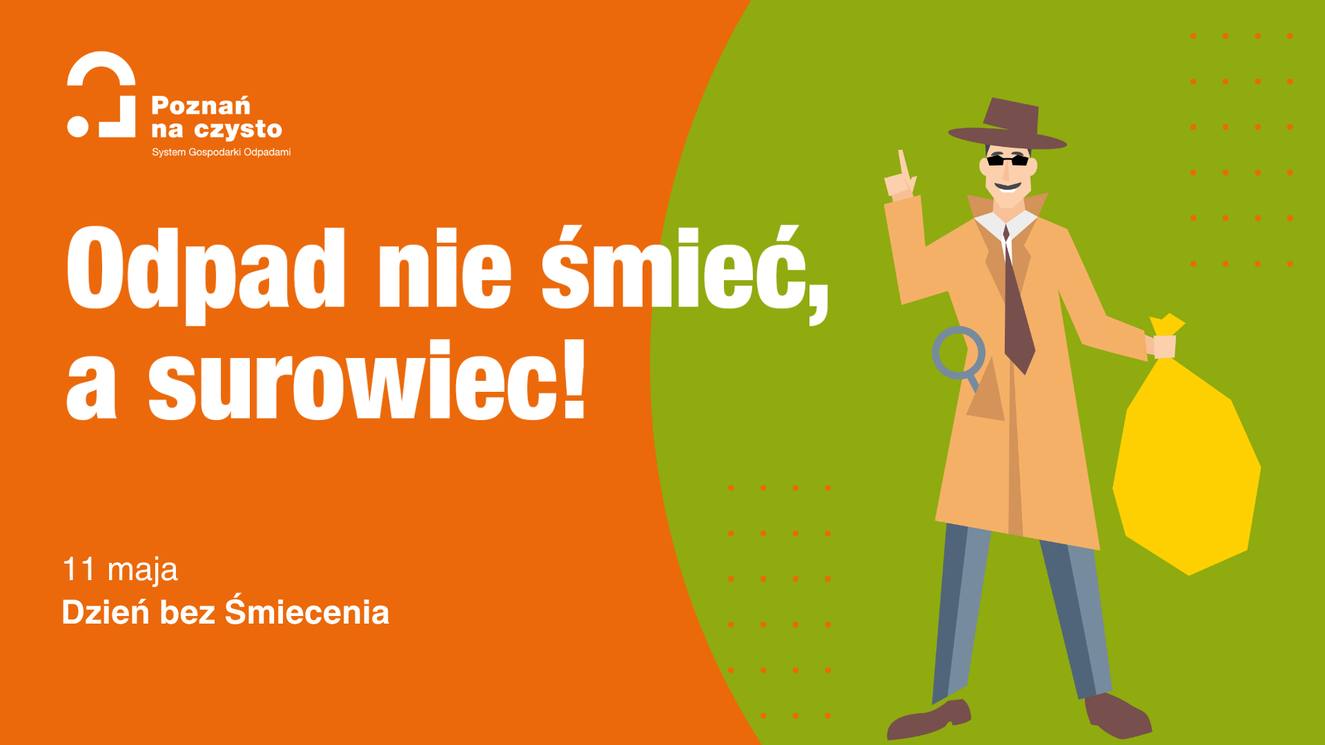 Grafika przedstawia informację dotyczącą Dnia bez Śmiecenia
