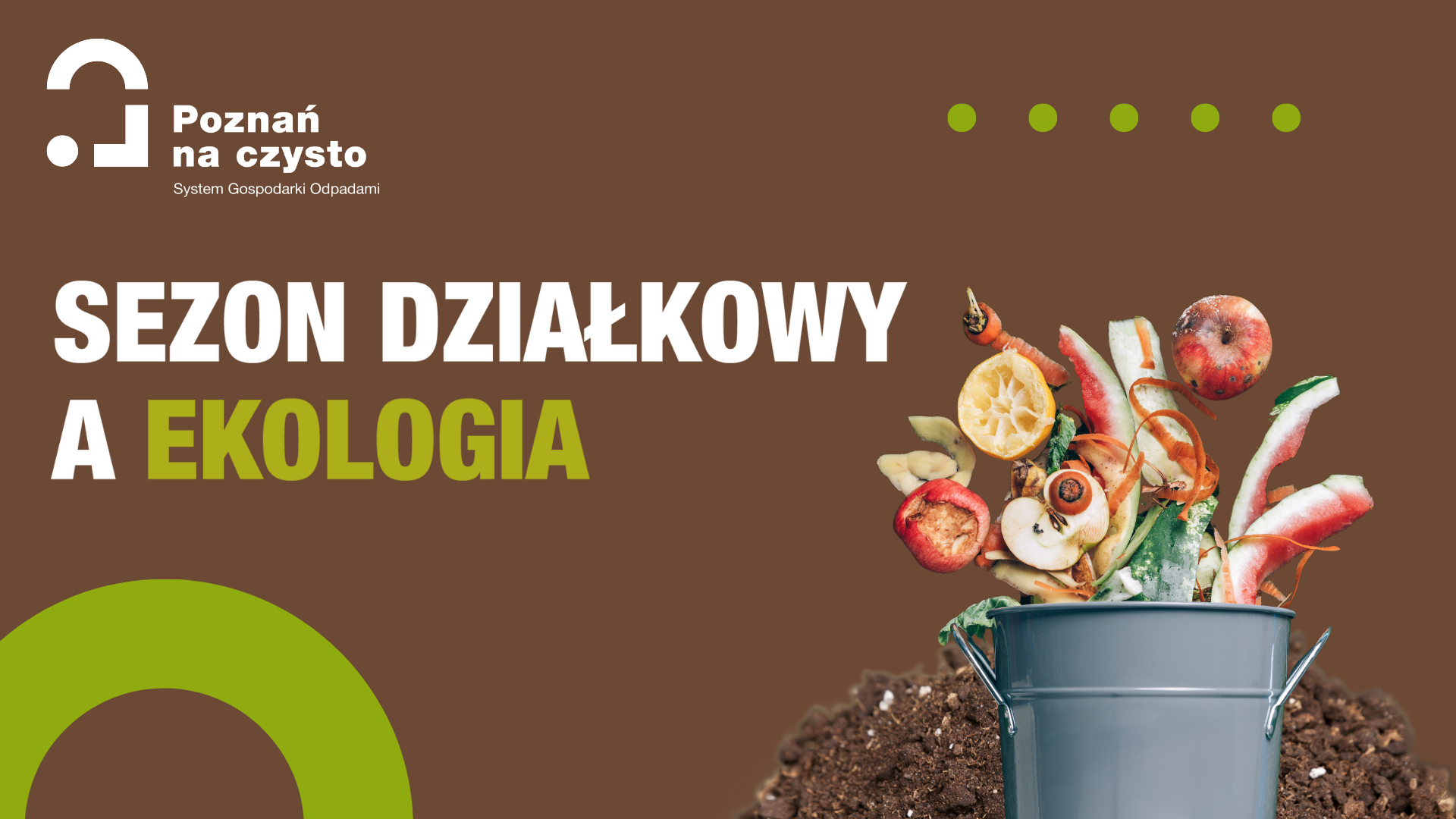 Grafika przedstawia informację o obowiązku kompostowania odpadów organicznych na działkach