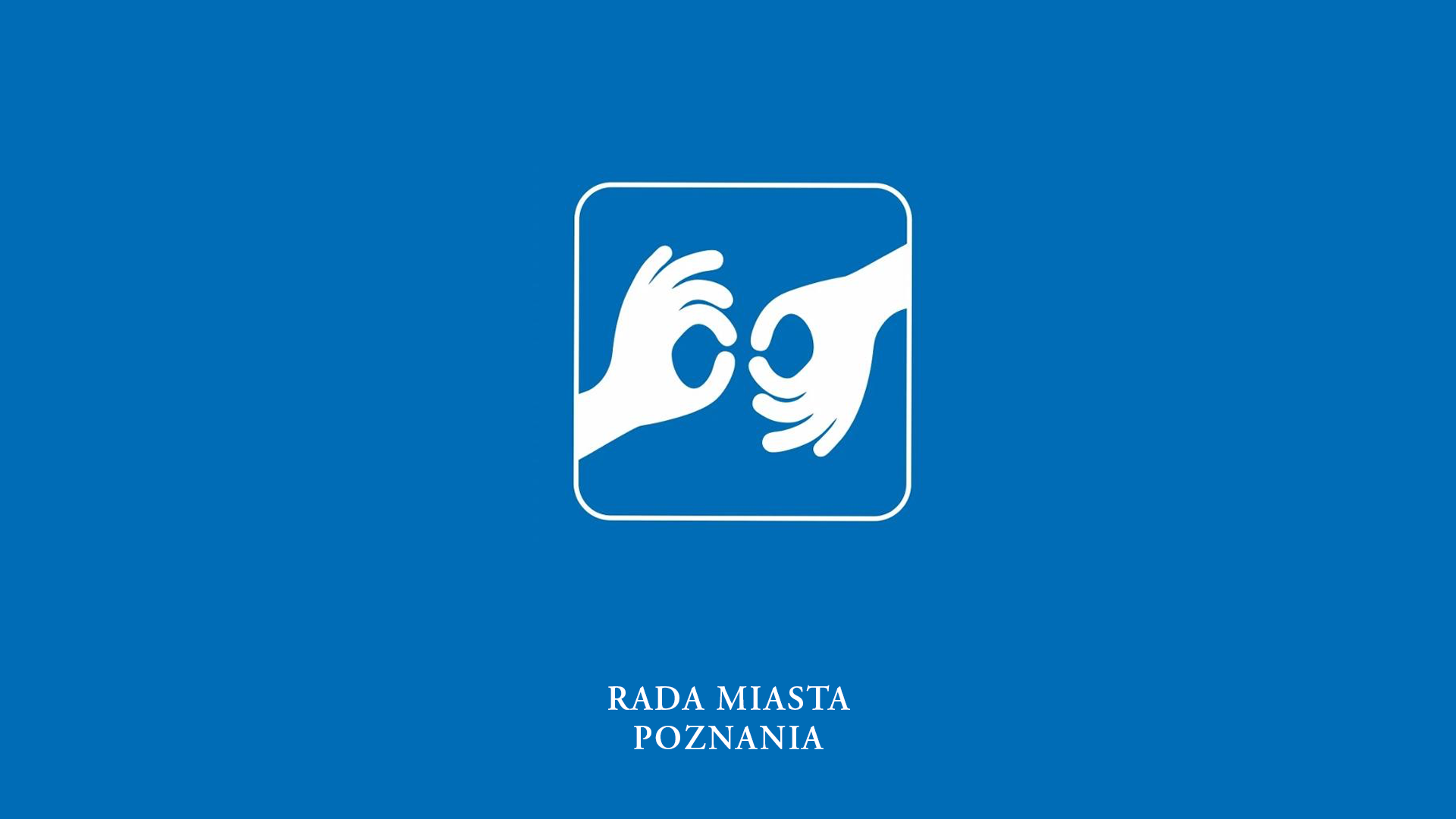 Grafika przedstawia logo języka migowego.