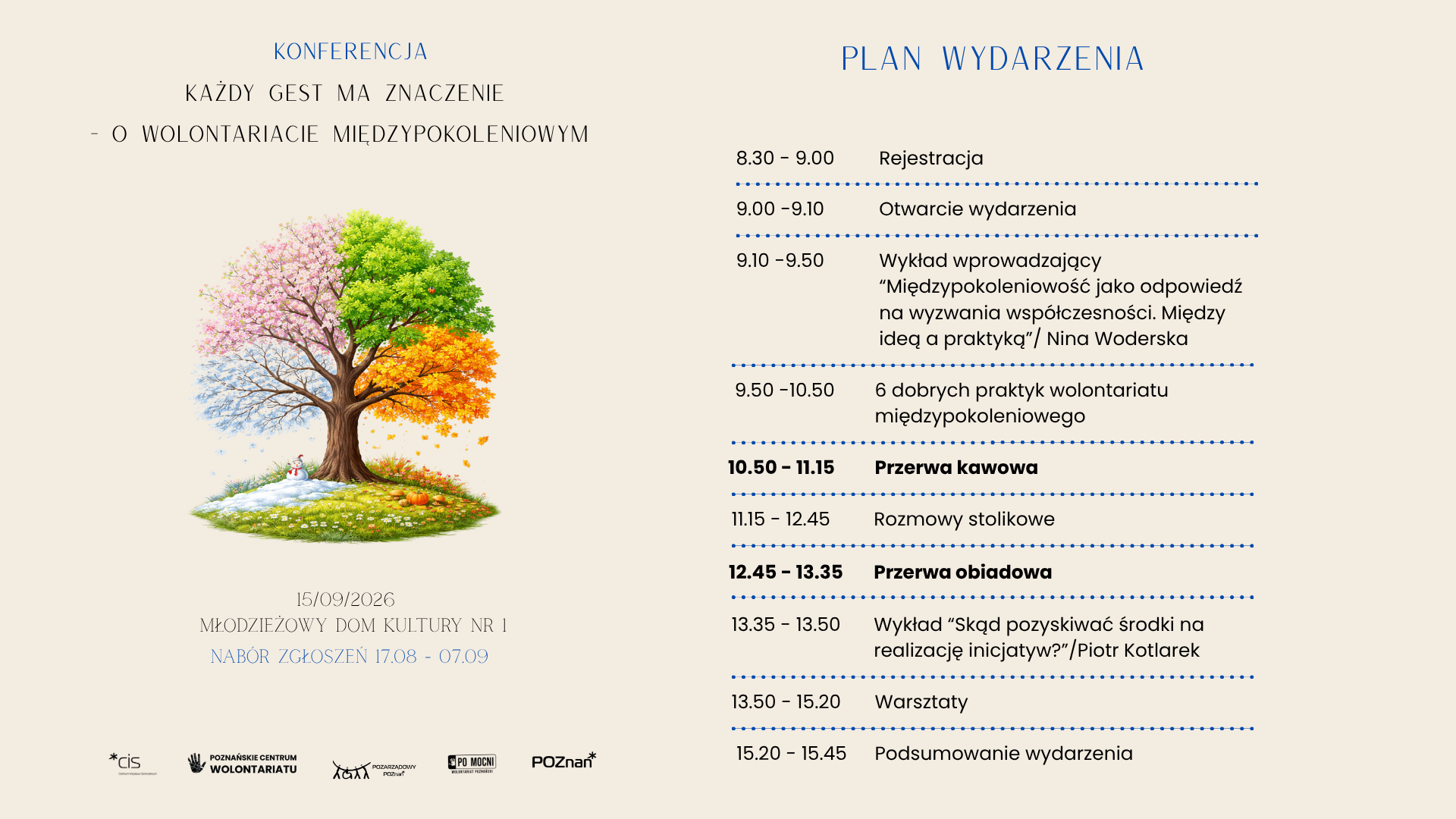 Grafika przedstawia plakat oraz plan wydarzenia.