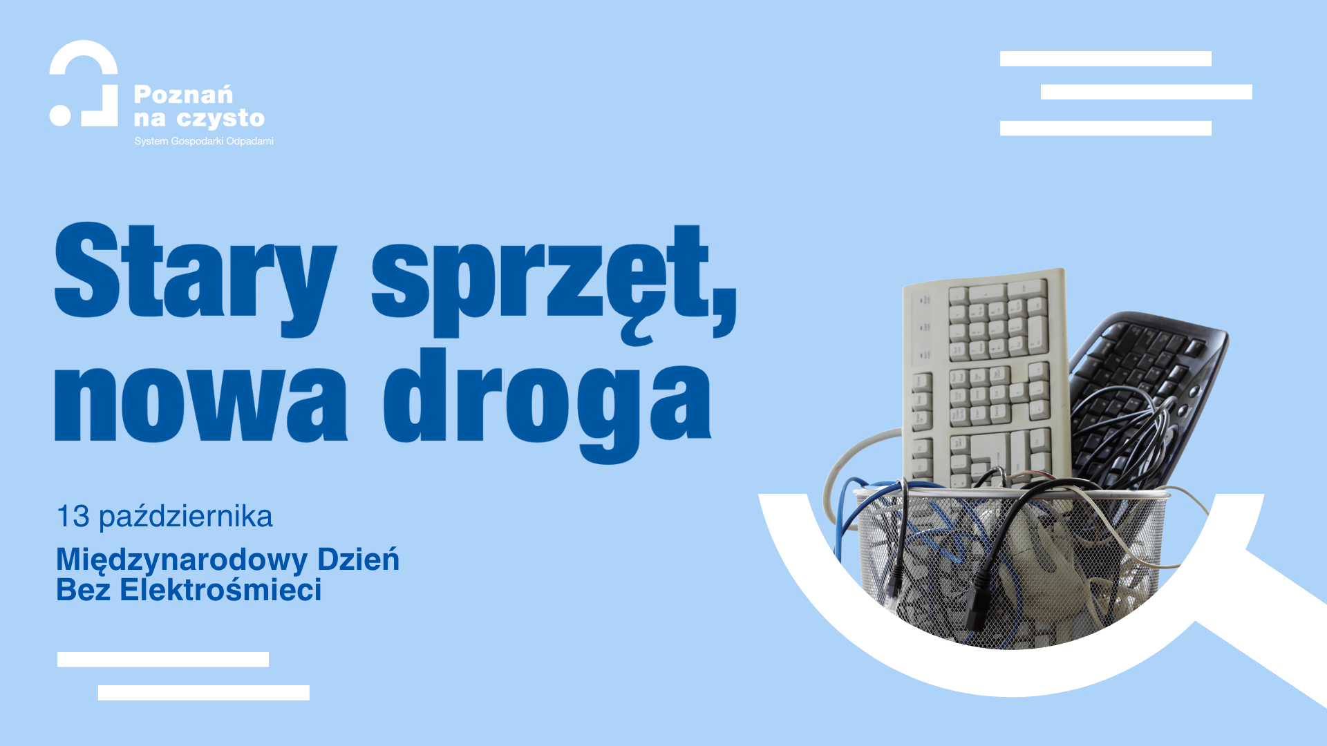Grafika przedstawia tekst "Stary sprzęt, nowa droga" oraz zbity telefon