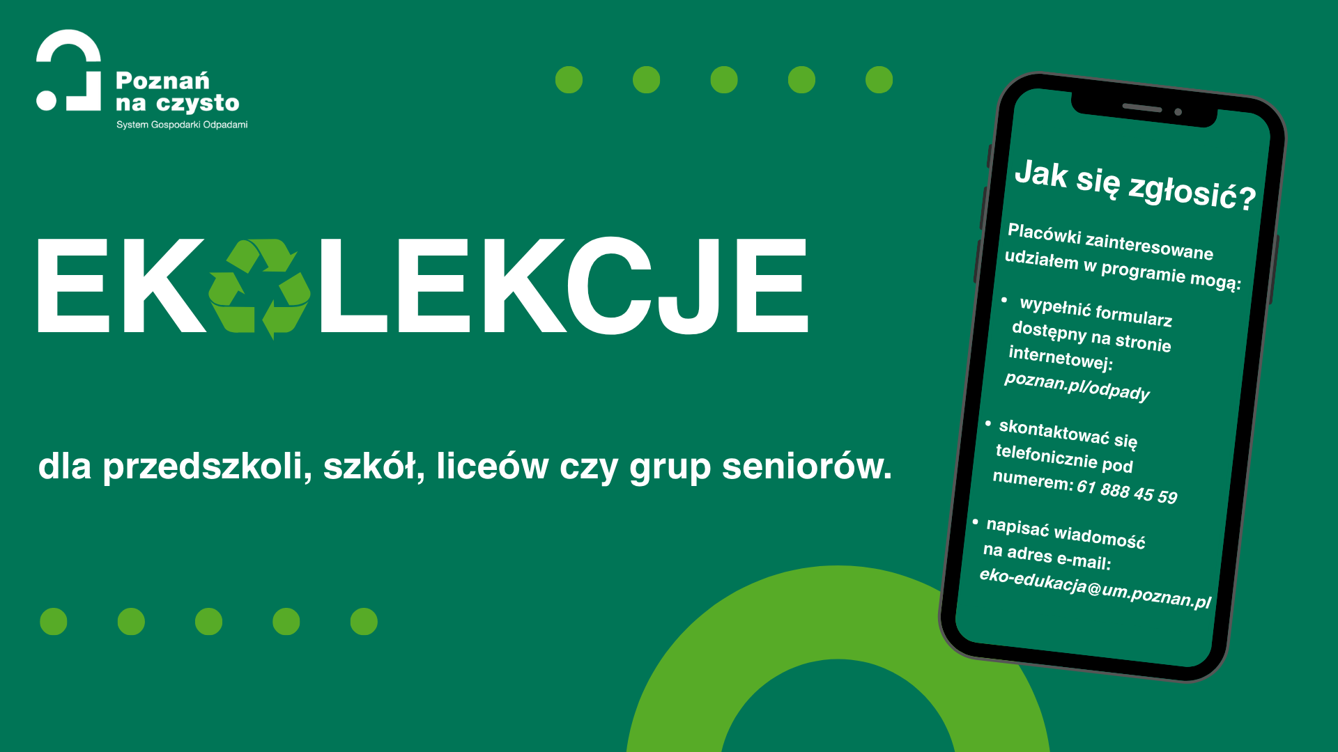 Grafika przedstawia treść "Ekolekcje. Spotkajmy się i porozmawiajmy, co możemy zrobić dla naszego otoczenia" i ma na celu zachęcenia do wzięcia w nich udziału.