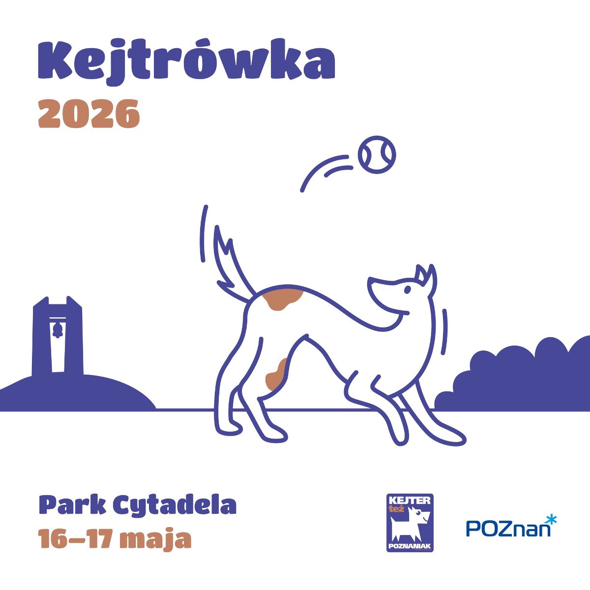 Grafika przedstawiająca psa i lecącą nad nim piłkę