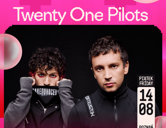 Grafika z informacjami i zdjęciem członków formacji Twenty One Pilots