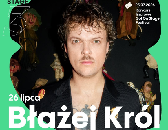 Grafika z informacjami o wydarzeniu i zdjęciem Błażeja Króla