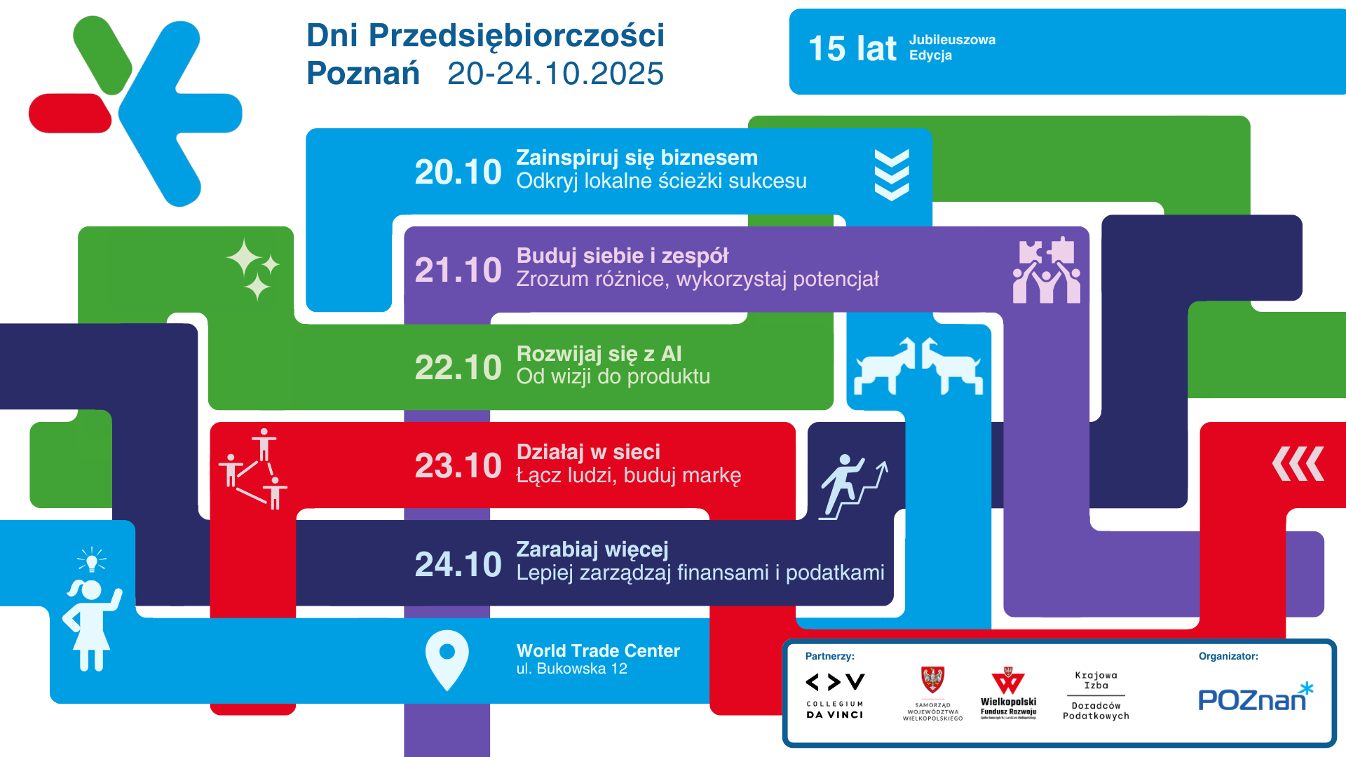 Grafika zapraszająca na Dni Przedsiębiorczości Poznań 2025