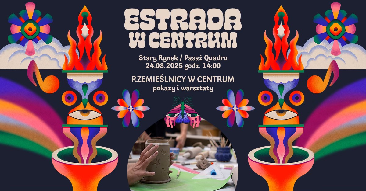 Grafika zapraszająca na wydarzenie Rzemieślnicy w Centrum