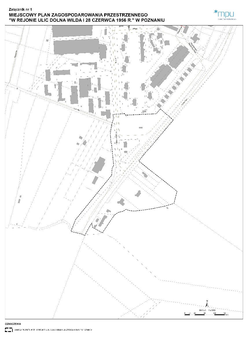 Granice planu mpzp "W rejonie ulic dolna Wilda i 28 Czerwca 1956 r."
