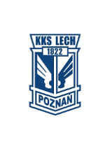 Herb Lecha Poznań - niebiesko-biały herb, na górze napis KKS Lech oraz data 1922, poniżej skrzydła Hermesa oraz na dole napis Poznań