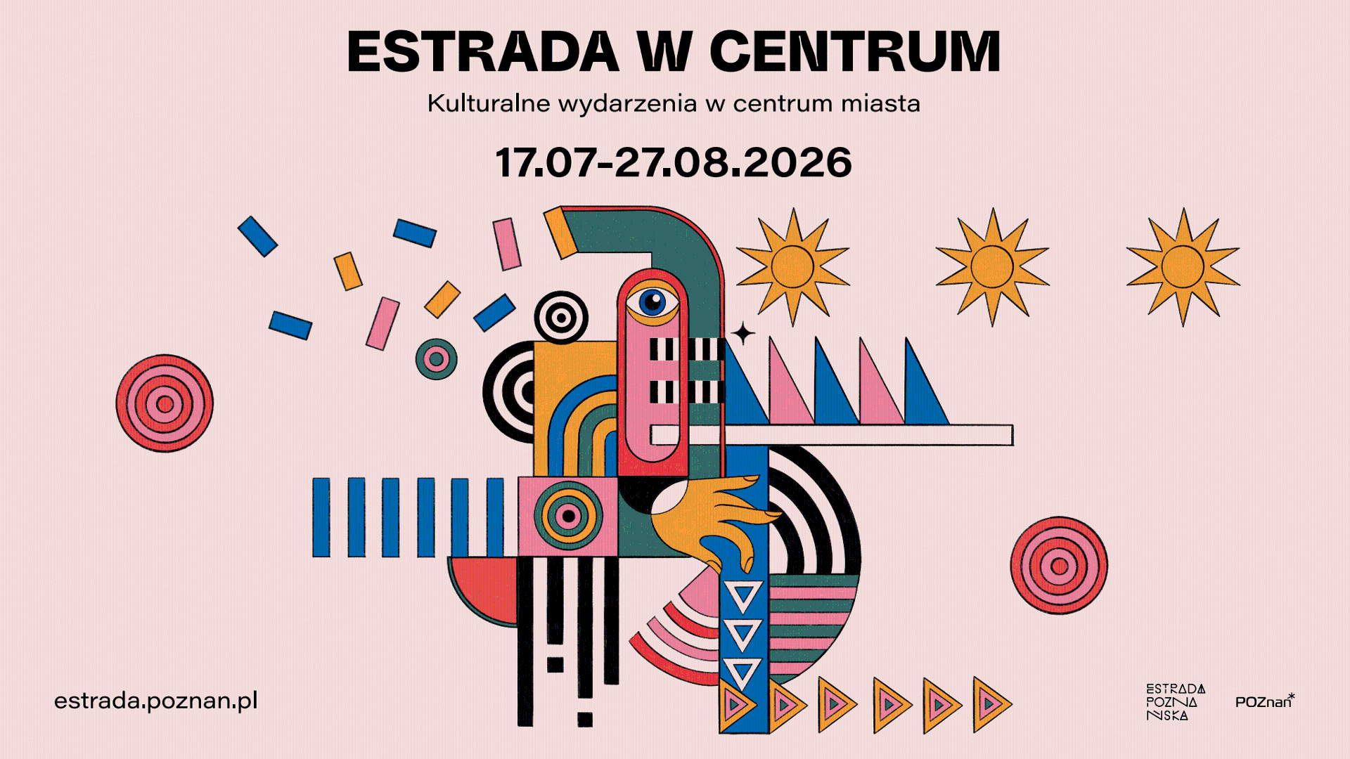 Kolorowy plakat cyklu z geometrycznymi motywami.