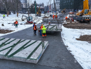 Montaż specjalnych prefabrykatów na węźle Wierzbięcice