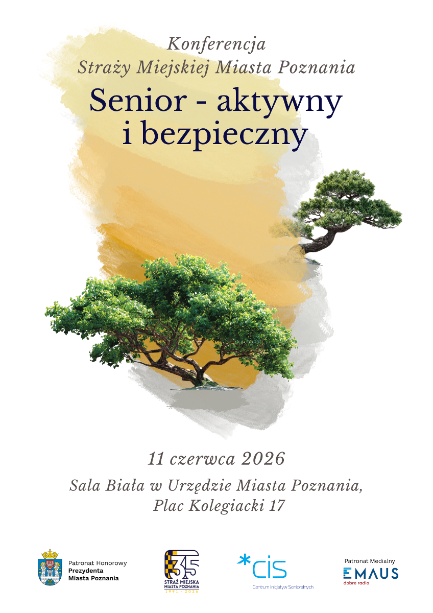 na grafice - dwa drzewa symbolizujące siłę i doświadczenie poznańskich seniorek i seniorów - informacje dotyczące szczegółów wydarzenia, o których można przeczytać w treści