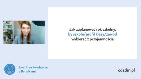 Na grafice zaprezentowano prowadzącą webinar.