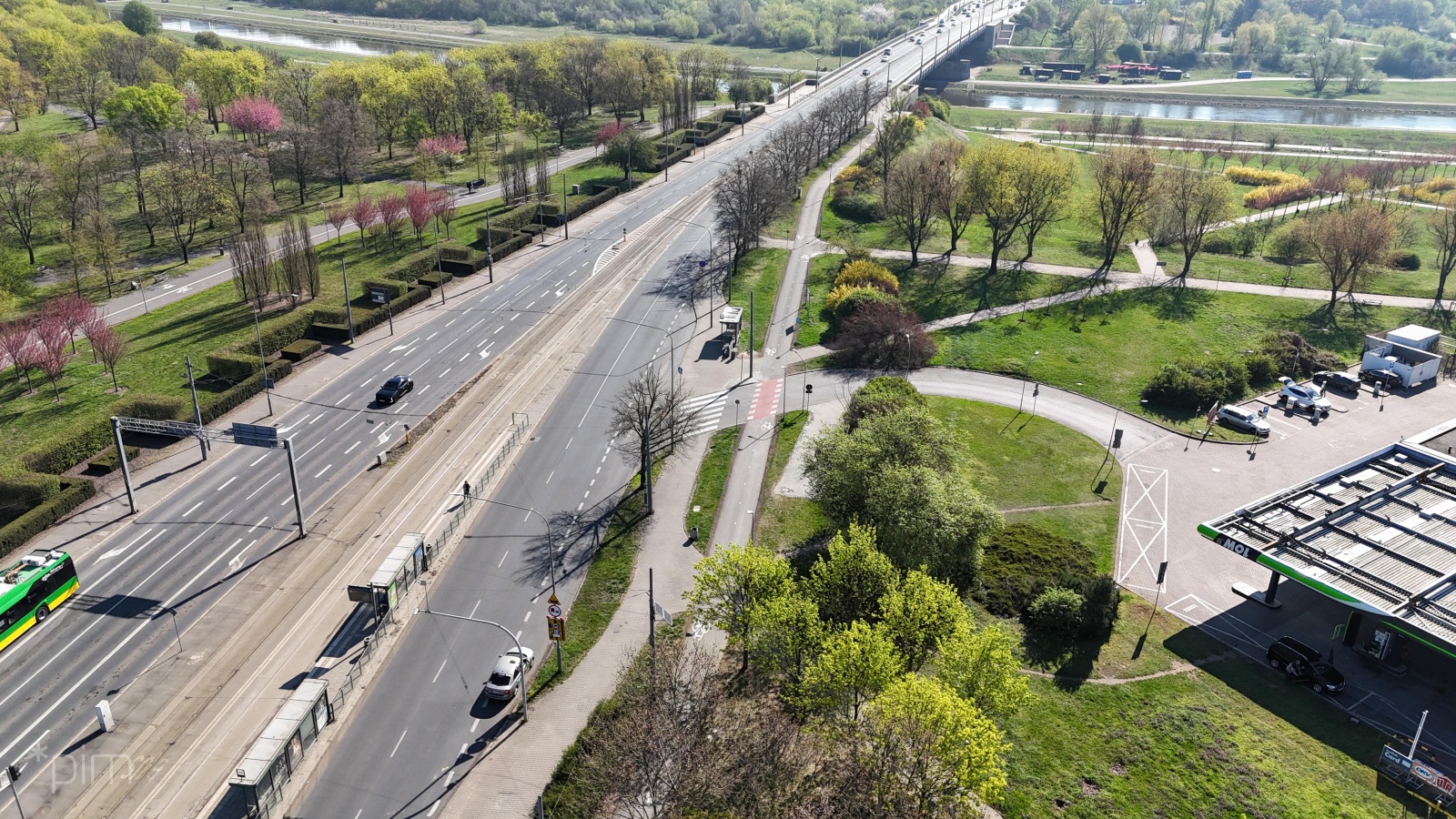 Na zdjęciu nowe drogi rowerowe widziane z lotu ptaka