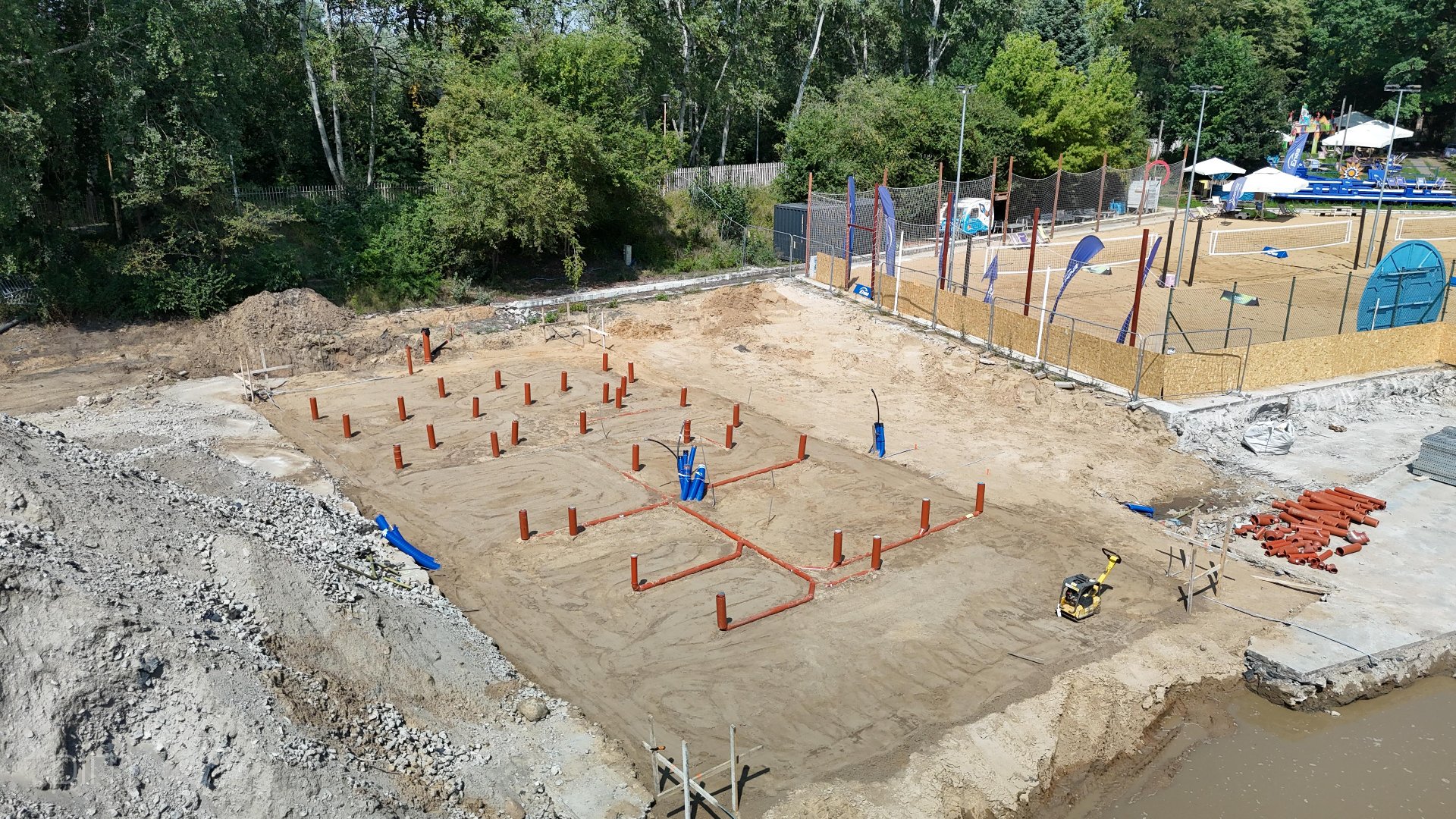 Na zdjęciu przyszły skatepark widziany z lotu ptaka