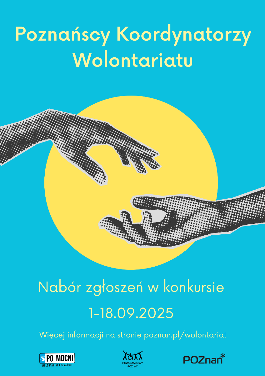 na żółto niebieskim tle obrazek dwóch dłoni