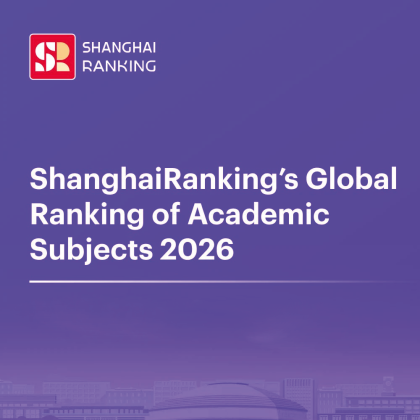 Okładka raportu "ShanghaiRanking's Global Ranking of Academic Subjects 2026" na fioletowym tle z logo Shanghai Ranking.
