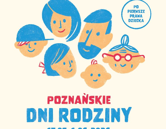 Plakat, na nim narysowane schematyczne twarze i najważniejsze informacje o wydarzeniu