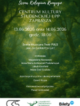 Plakat przedstawia w tle gęsty las w odcieniach głębokiej zieleni, na który nałożono białe napisy. Są to informacje o wydarzeniu zawarte w treści artykułu. Na dole znajduje się biały pasek z logotypami CKS, Uniwersytetu Przyrodniczego w Poznaniu oraz serwisu Bilety24.