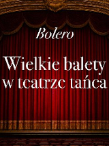 Białe napisy będące tytułem wydarzenia, na tle czerwonej, teatralnej kurtyny.