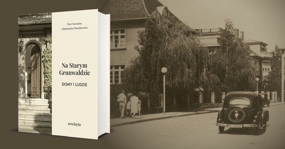 Plakat wydarzenia z archiwalnym zdjęciem jednej z grunwaldzkich ulic.