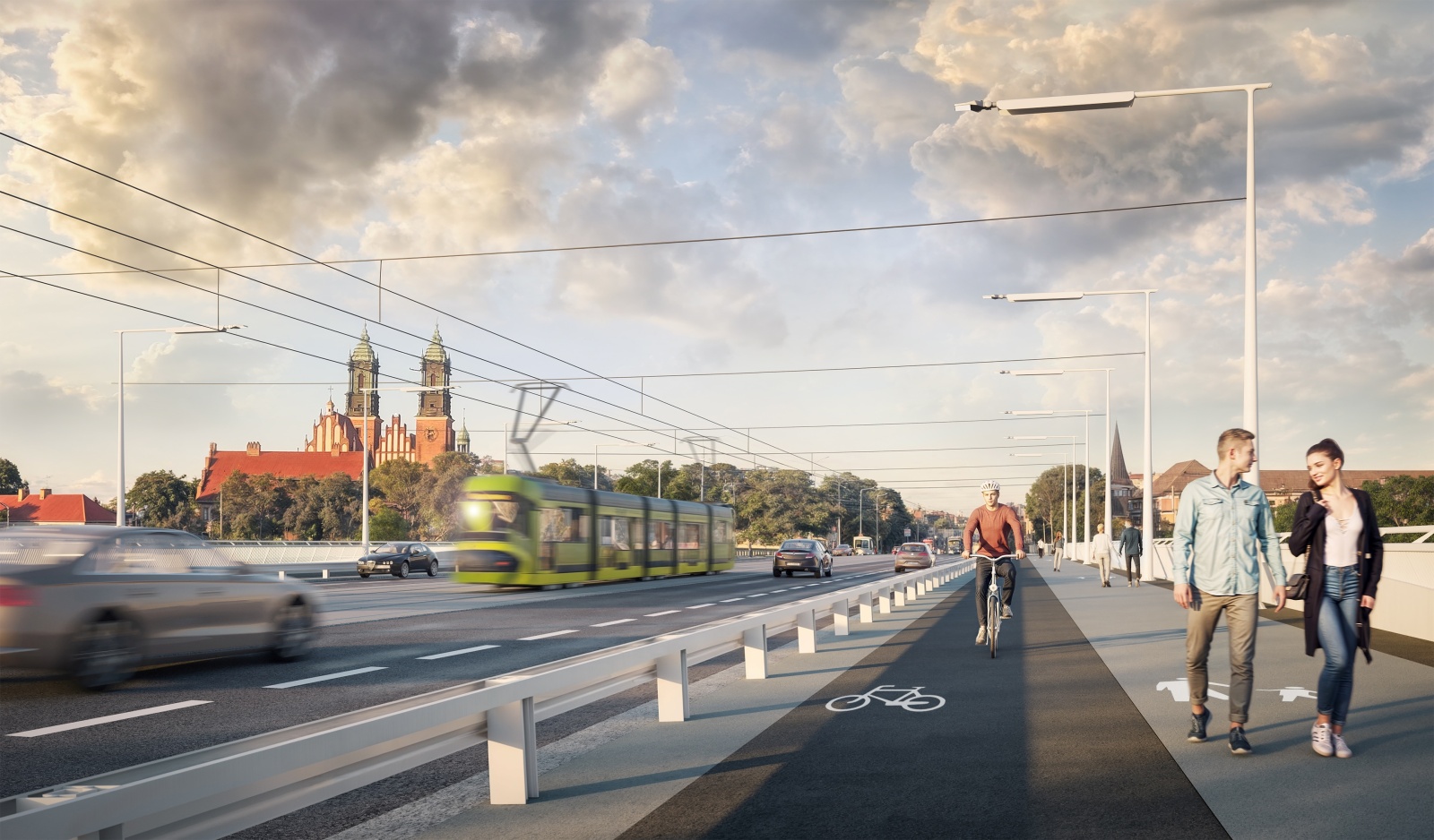 Poglądowa wizualizacja mostu Chrobrego po przebudowie