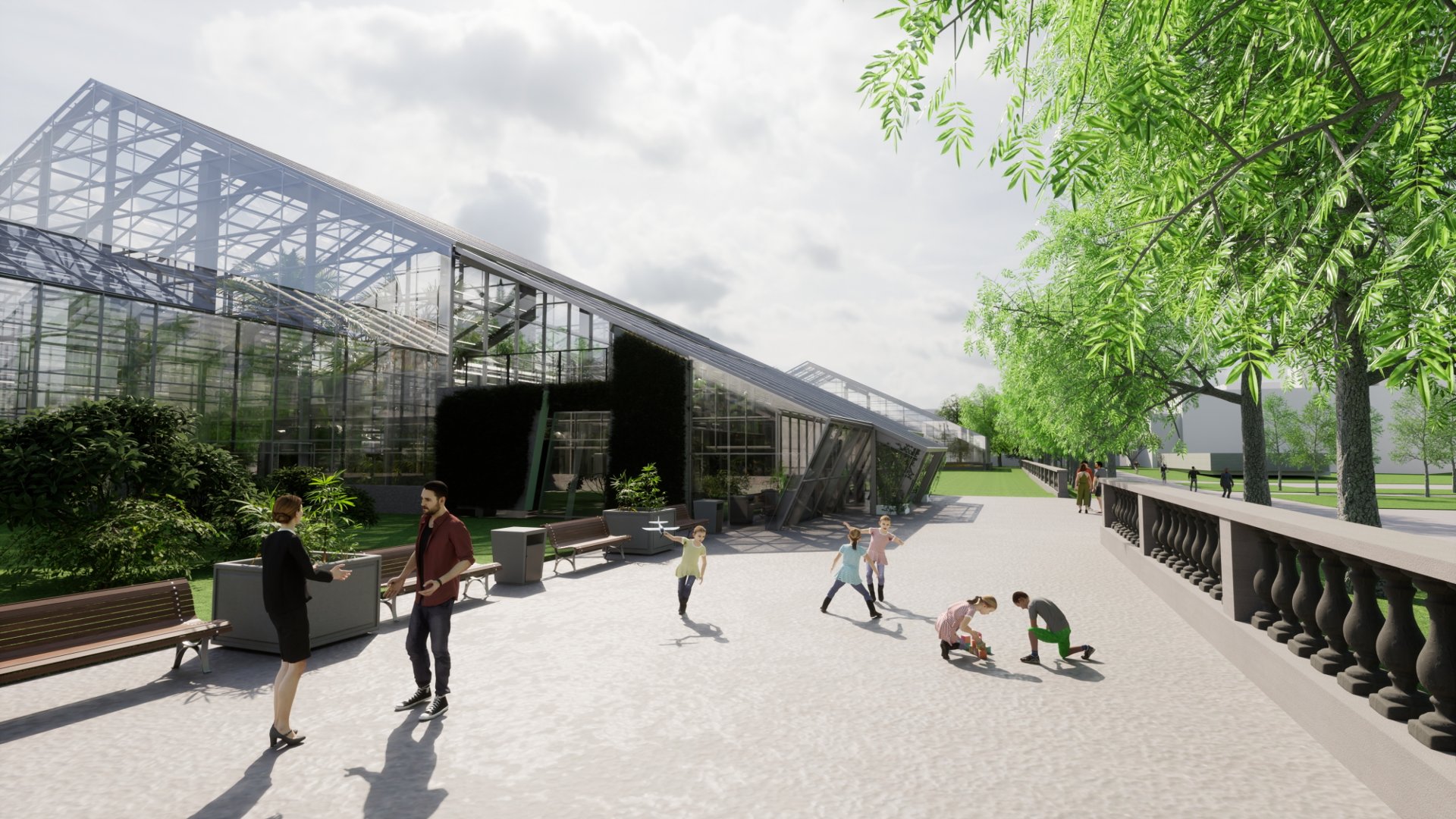 Poglądowa wizualizacja Palmiarni Poznańskiej po modernizacji