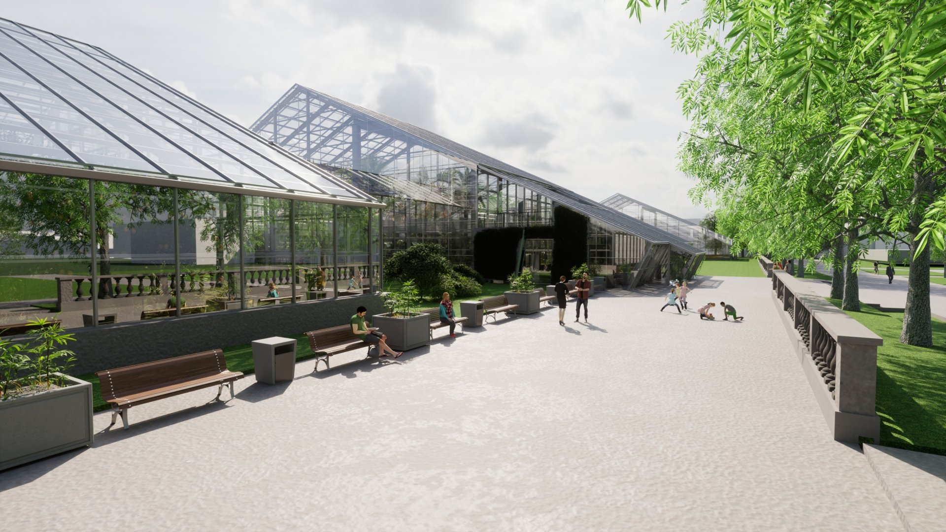 Poglądowa wizualizacja Palmiarni Poznańskiej po modernizacji