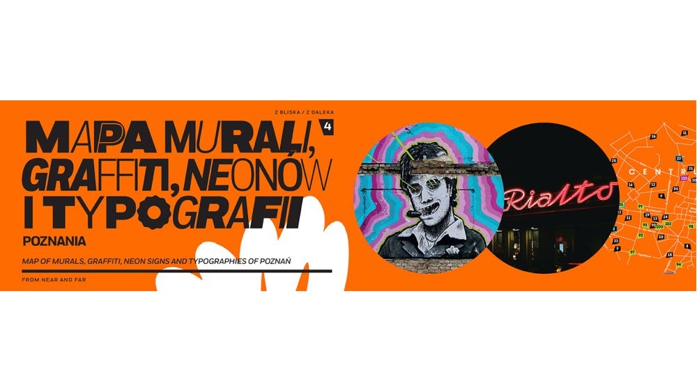 Pomarańczowa okładka mapy murali.