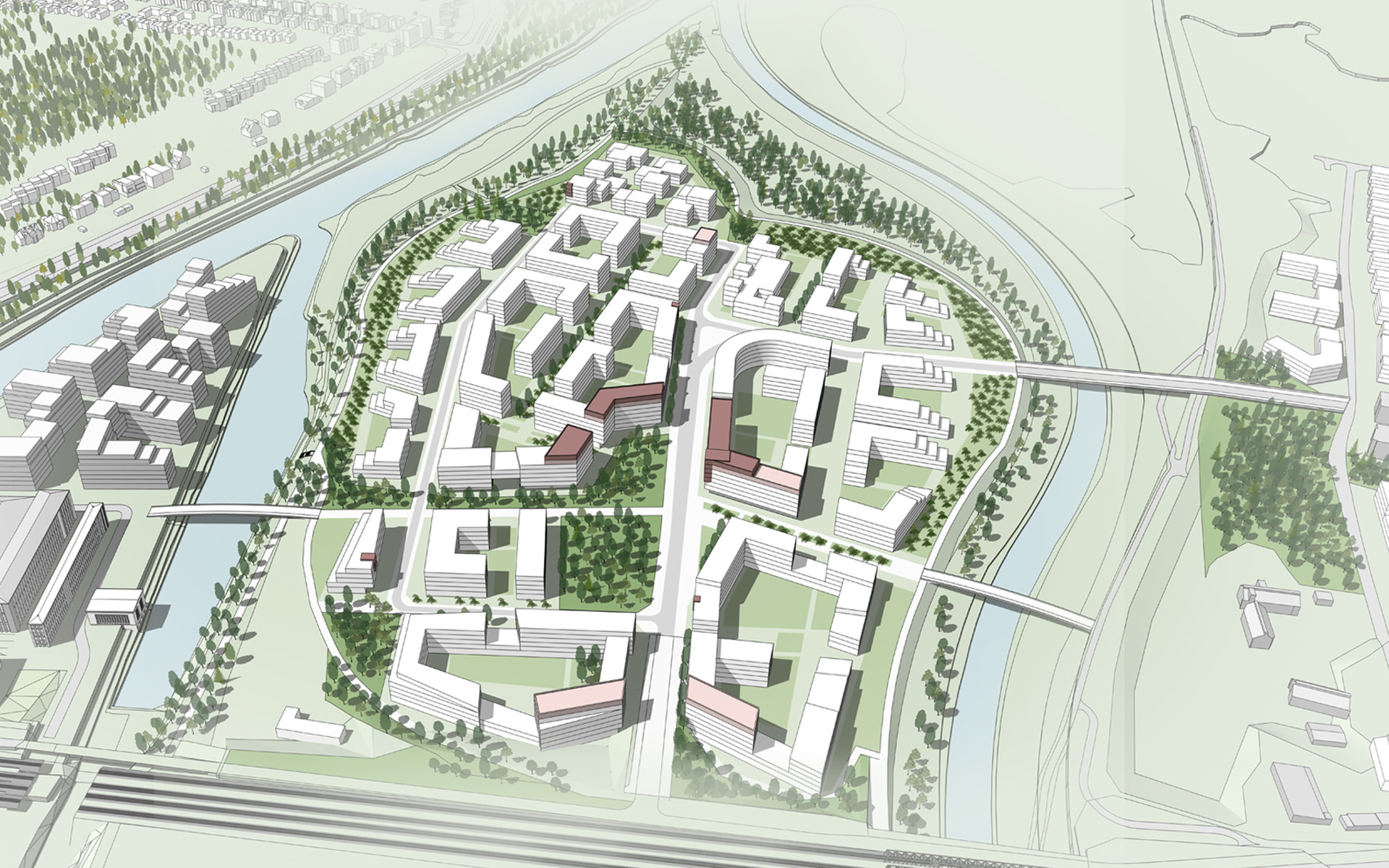 "Rejon Ostrowa Tumskiego" część północna B1 - propozycja zagodspodarowania terenu