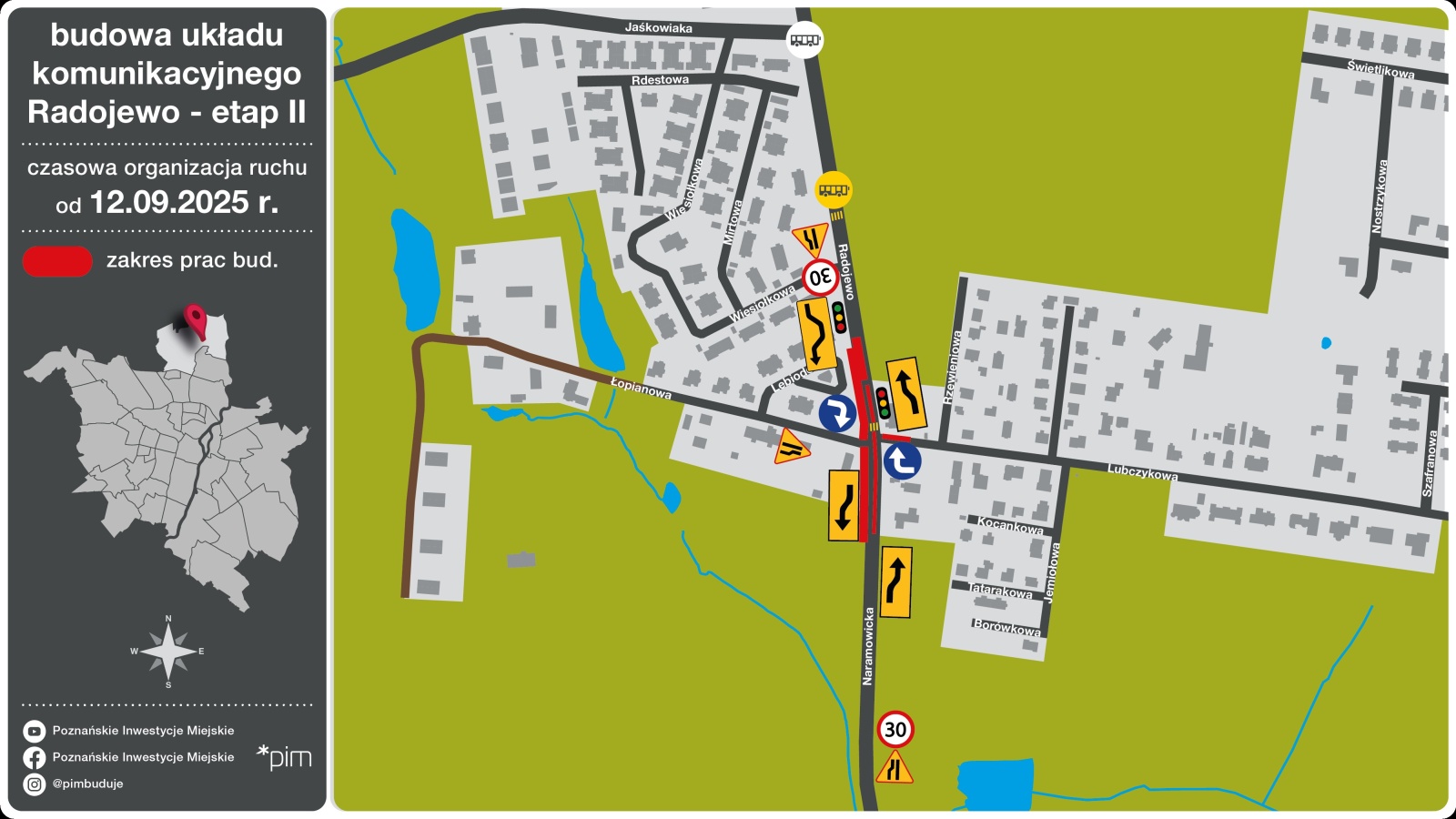 Schemat z zaznaczonymi miejcami zmian organizacji