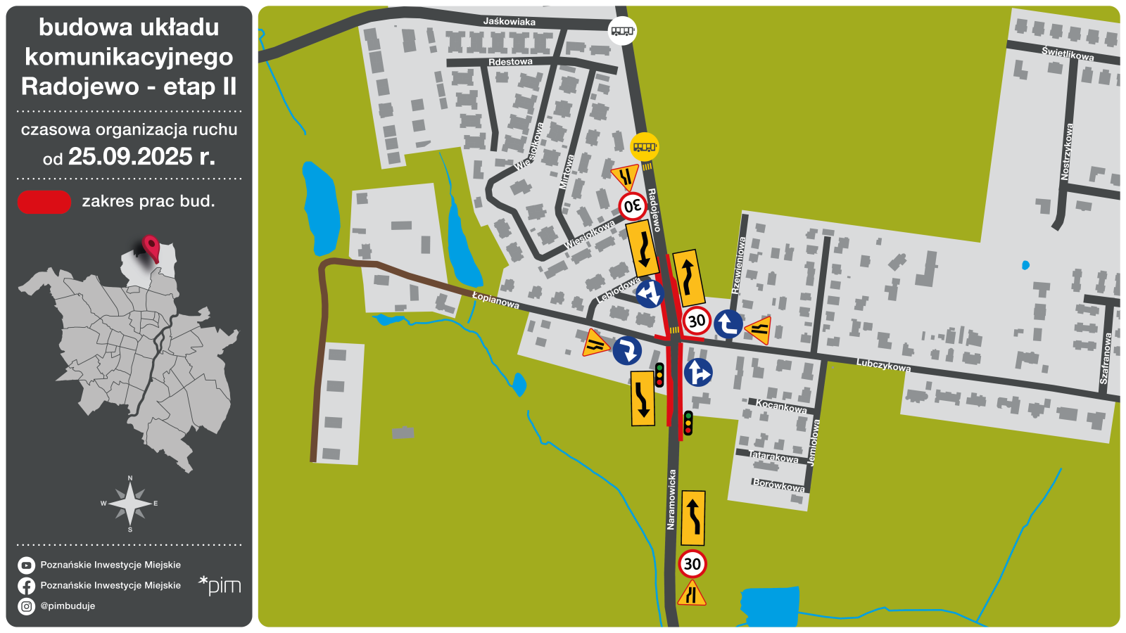 Schemat z zaznaczonymi miejcami zmian organizacji