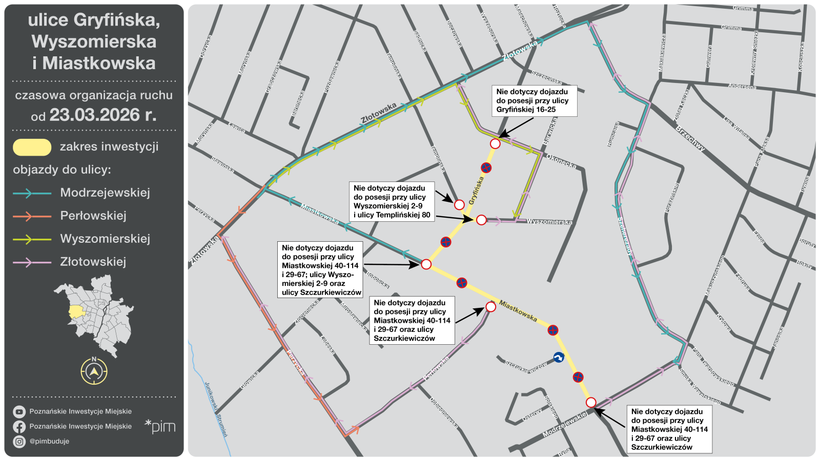 Schemat z zaznaczonymi miejcami zmian organizacji