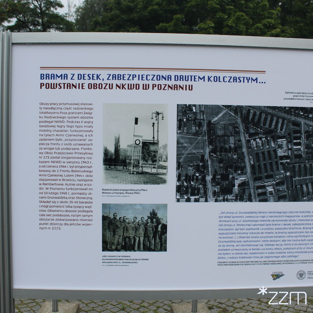 W Parku Heweliusza na Grunwaldzie można oglądać wystawę "Obóz NKWD w Poznaniu".