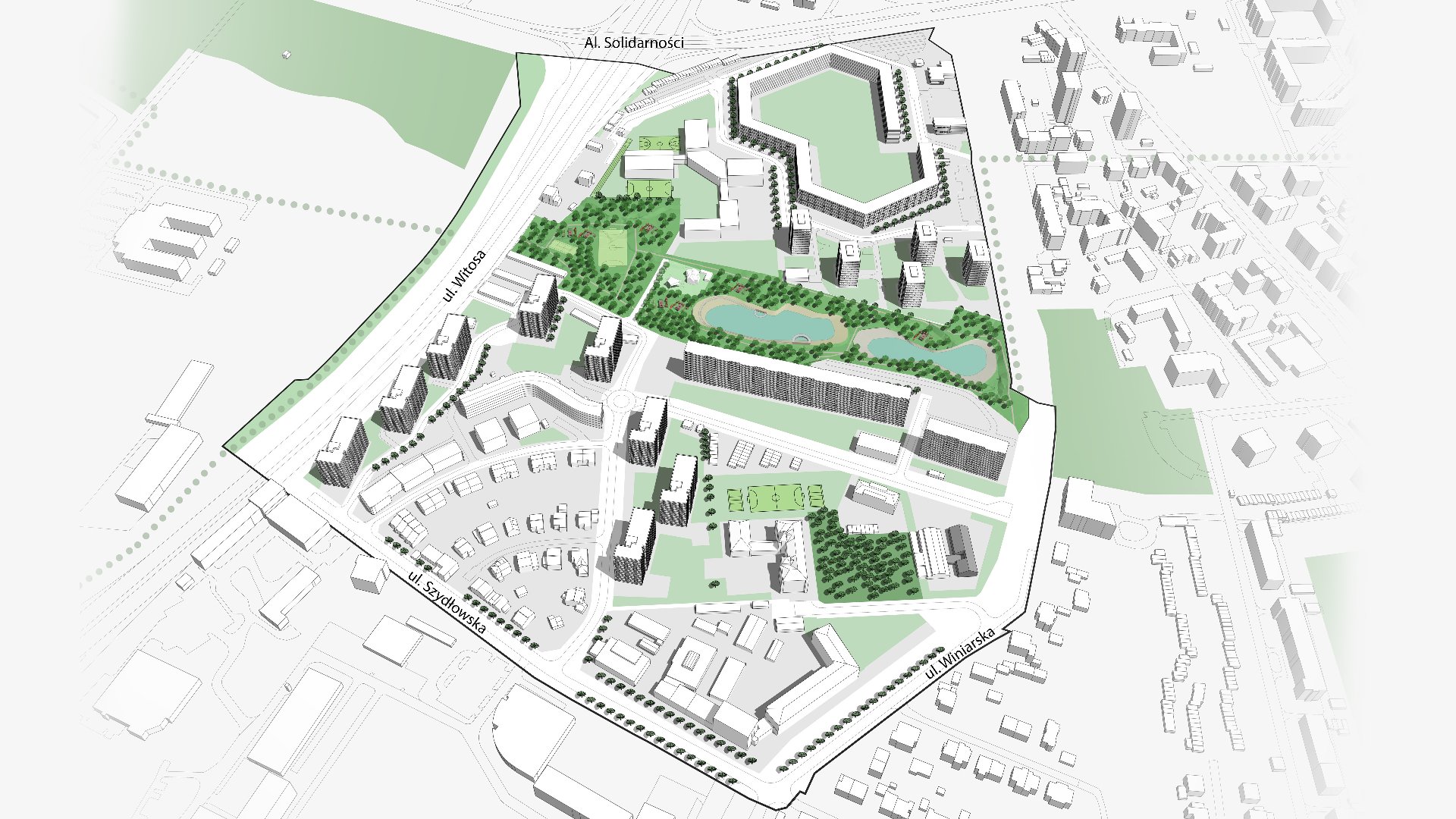 "W rejonie ulic Winiarskiej, Szydłowskiej i Witosa" - propozycja zagospodarowania terenu