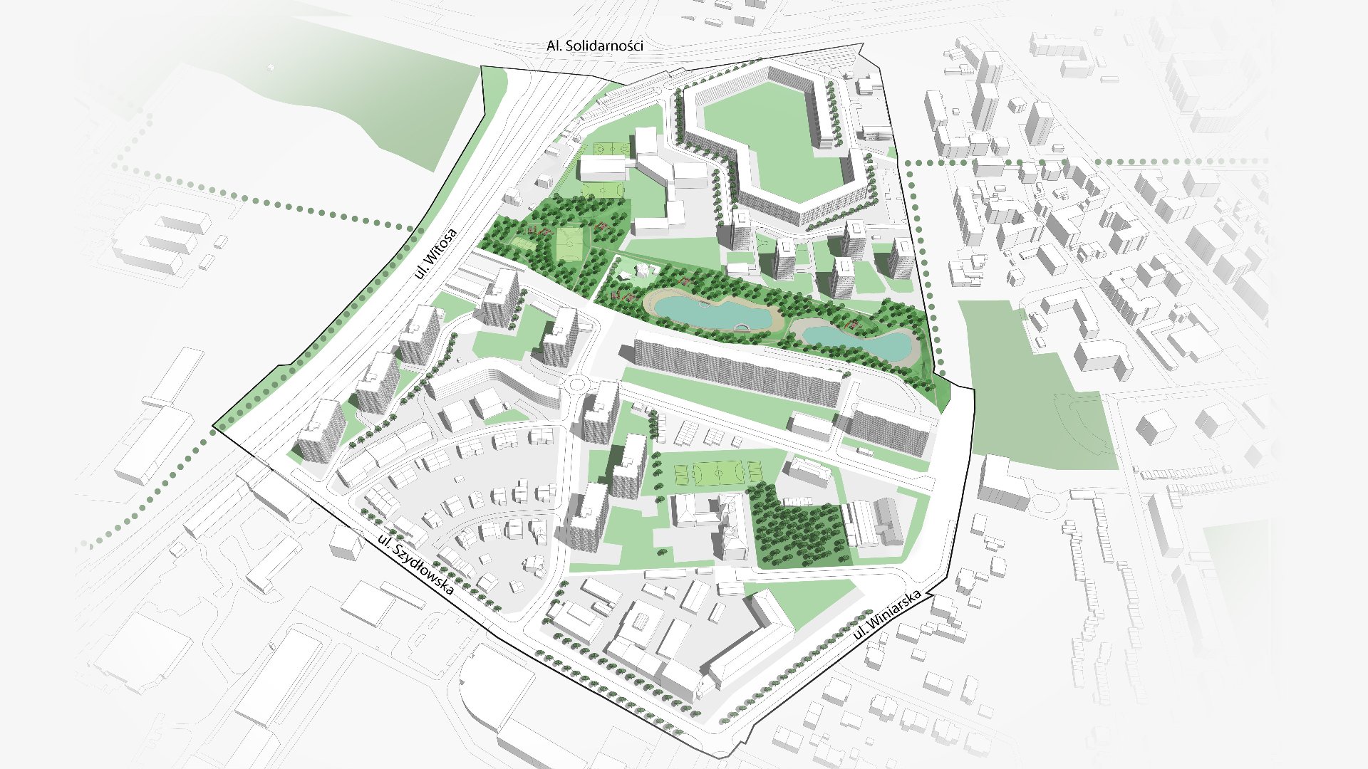 "W rejonie ulic Winiarskiej, Szydłowskiej i Witosa" - propozycja zagospodarowania terenu