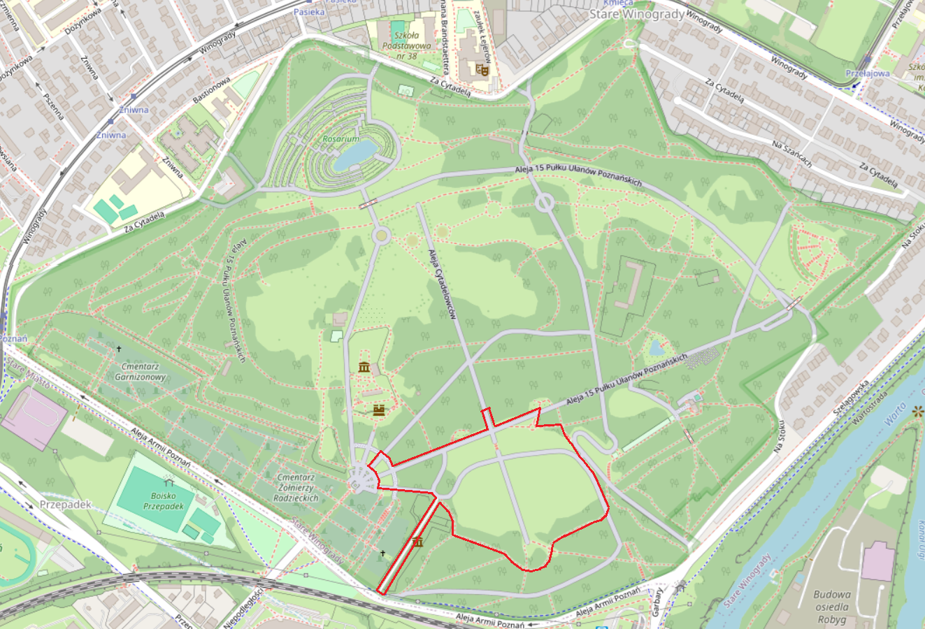 W związku z wydarzeniem muzycznym niedostępna będzie polana przy Dzwonie Pokoju i Przyjaźni Między Narodami, a także przyległe fragmenty alejek. Map. OpenStreetMap