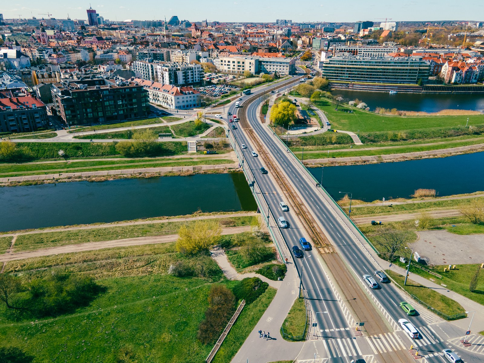 Widok na most Chrobrego przed przebudową